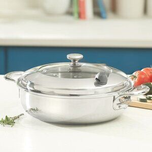 Vida Sana® 5-Ply Stainless Steel Cookware 6-Qt. Shallow Casserole 10802